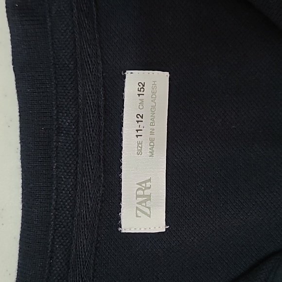 💥3for$12💥 Zara boys navy blue Polo style shirt size 11-12 - Picture 2 of 3